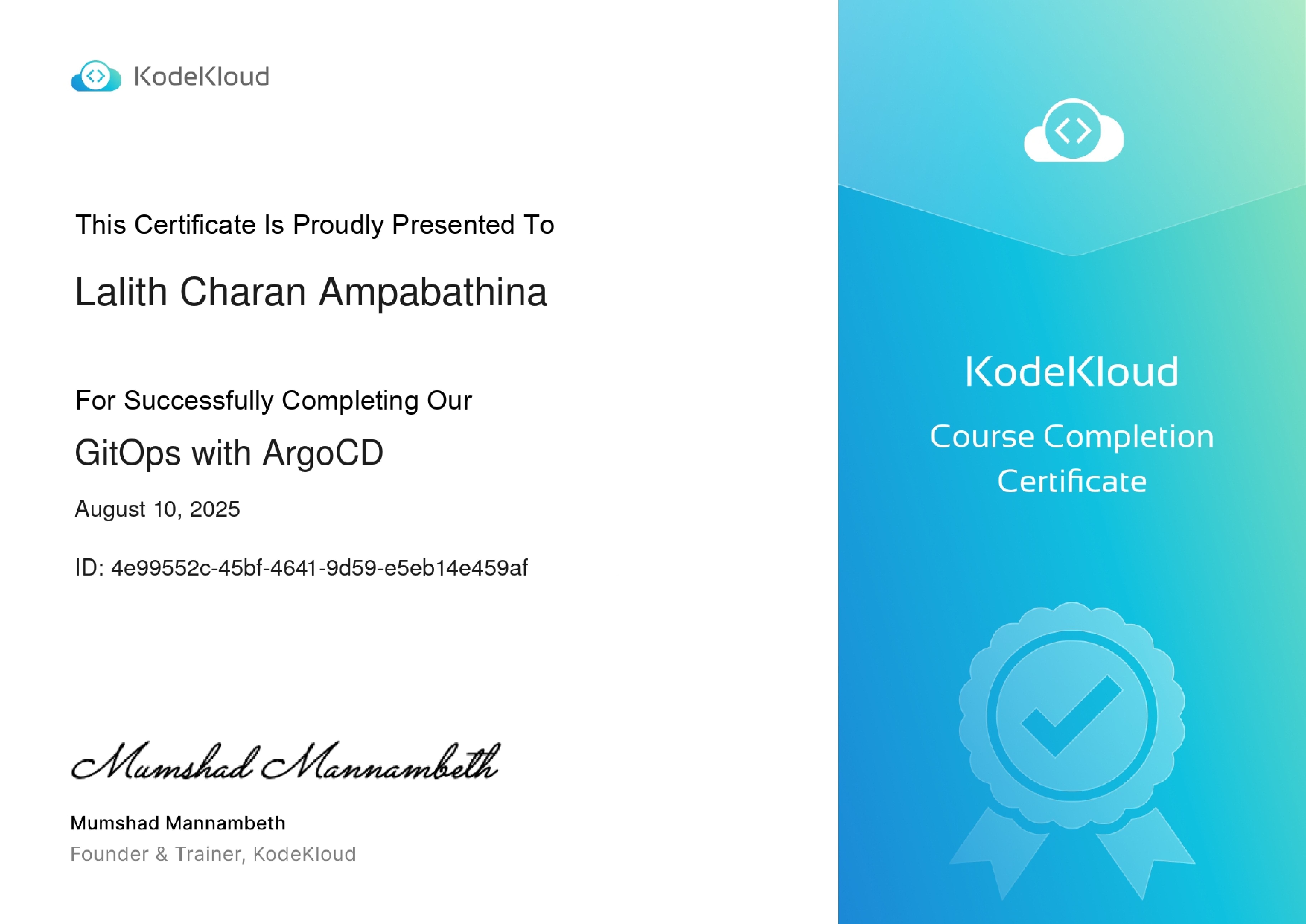 GitOps with ArgoCD Certificate